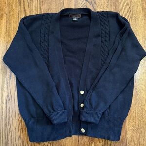 Yarnworks Black Cardigan Cableknit Sweater Size Large